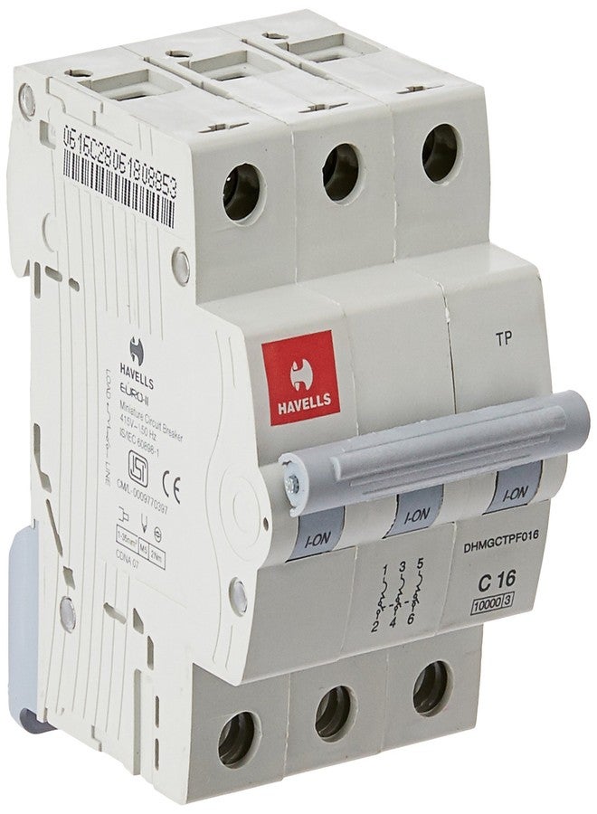 قاطع دائرة مصغر من نوع C من هافيلز DHMGCTPF016 مصنوع من بلاستيك PVC 16 أمبير (أبيض)